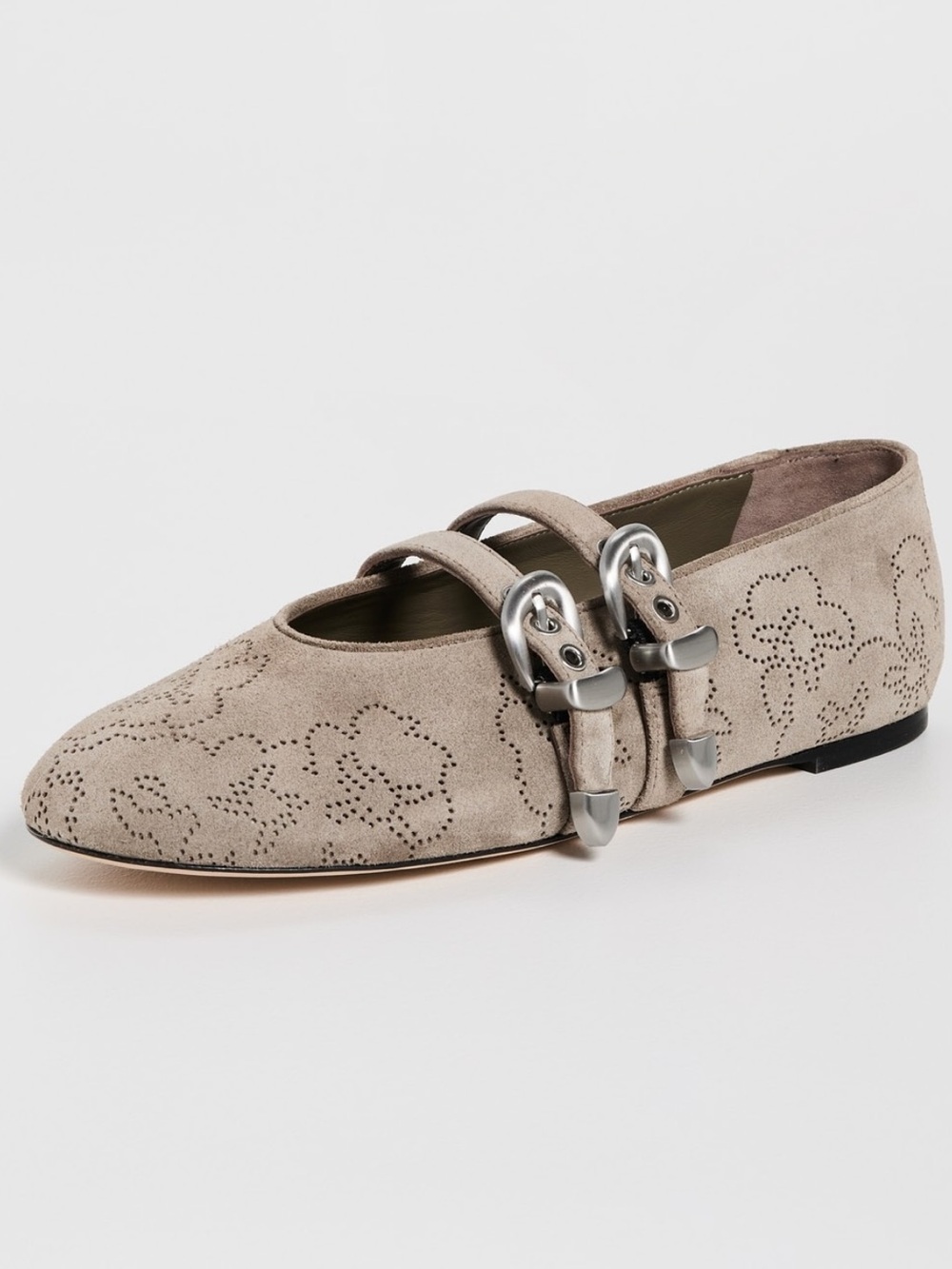 NEW Stuart Weitzman Maven Mary Jane Flats in Smokey Taupe